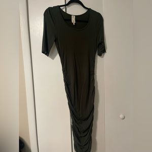 Forest green midi dress